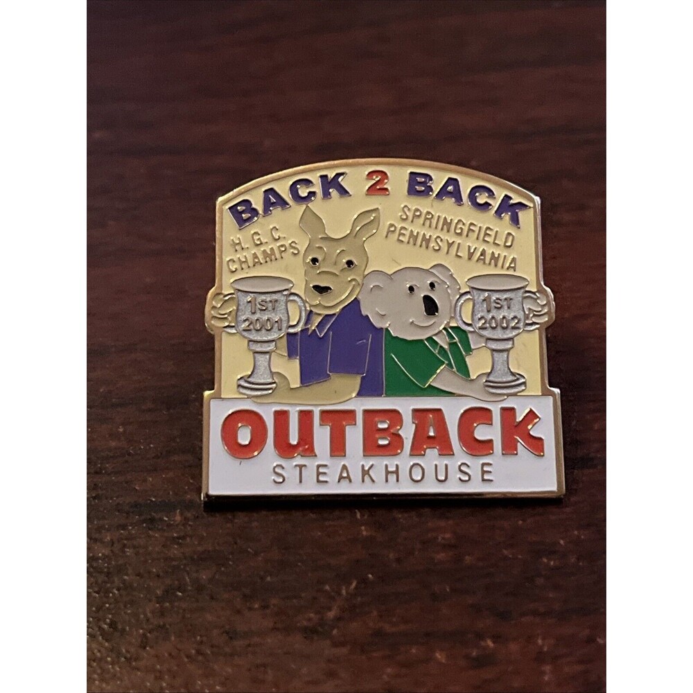 Outback Steakhouse Springfield Pennsylvania Back 2 Back Champs Lapel Hat Pin
